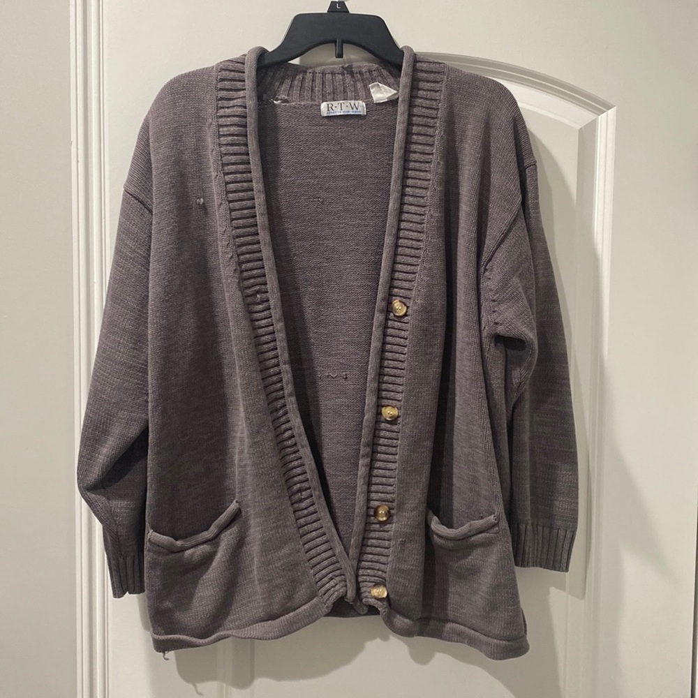 Gray knit sweater